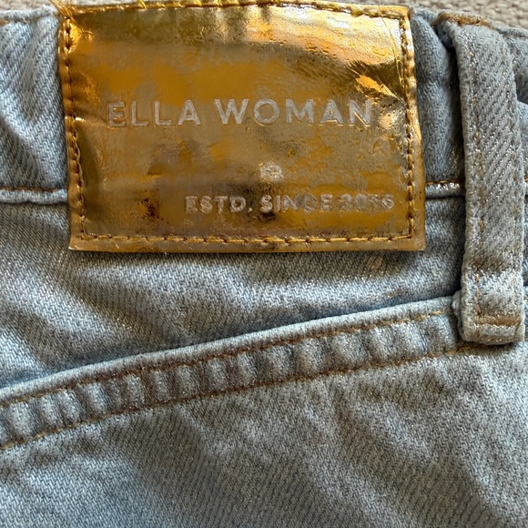 Ella Woman Silvery Metallic Wide-Leg Denim Jeans - Picture 8 of 9